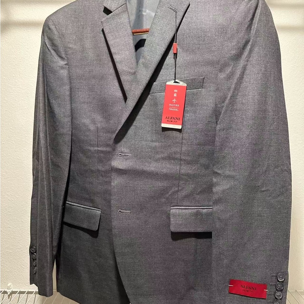 Alfani Gray Blazer Modern Cut